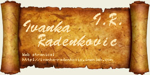 Ivanka Radenković vizit kartica